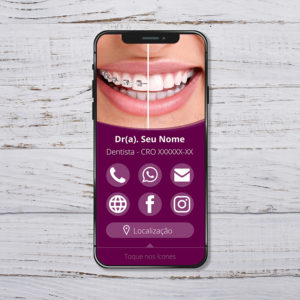 Cartão de visita interativo para dentista