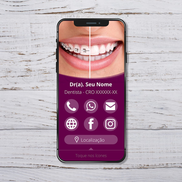 Cartão de visita interativo para dentista